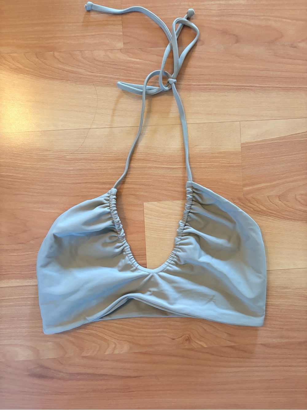 Mikoh Light Gray Halter Bikini Top